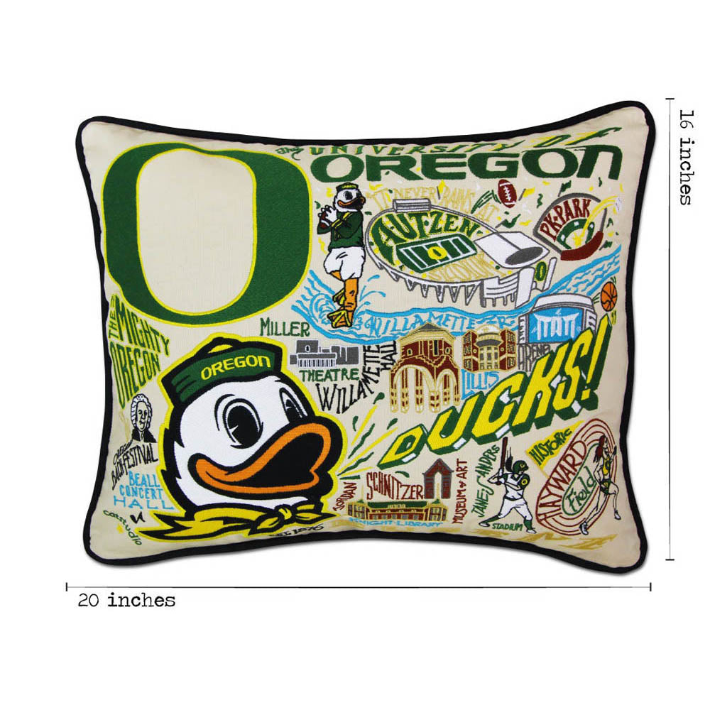 Oregon, University of Collegiate Embroidered Pillow by CatStudio-4