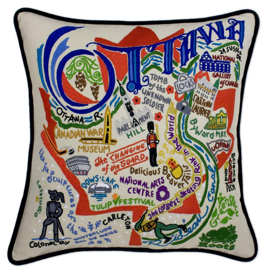 Ottawa Hand-Embroidered Pillow-0
