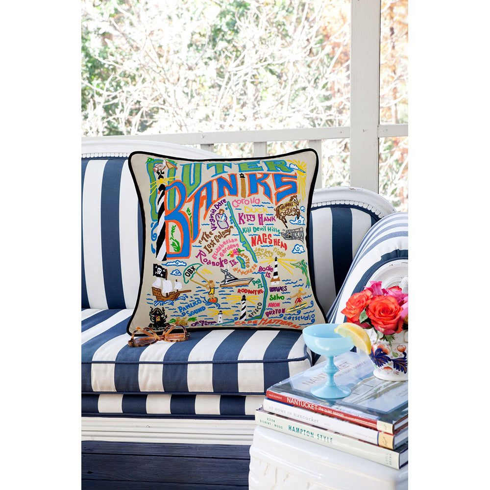 Outer Banks Hand-Embroidered Pillow-2