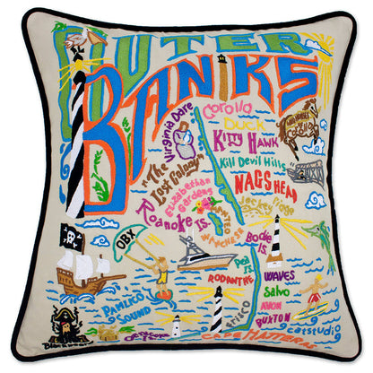 Outer Banks Hand-Embroidered Pillow-0