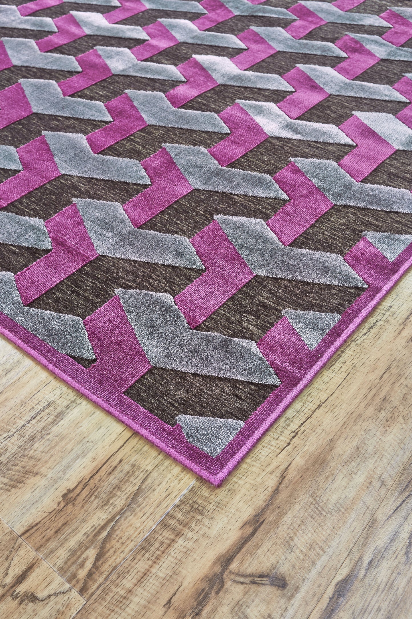Saphir Rubus Modern Geometric - Purple/Brown/Gray - Clearance-1