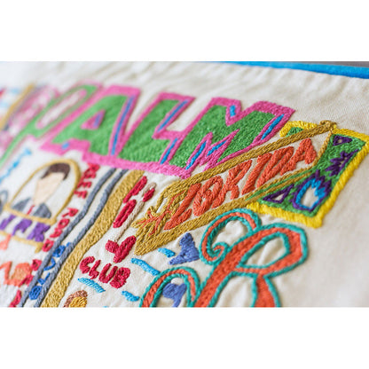 Palm Beach Hand-Embroidered Pillow-2