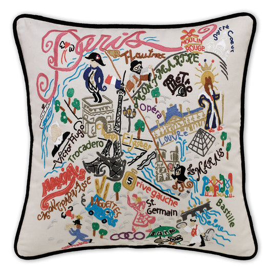 Paris Hand-Embroidered Pillow-0