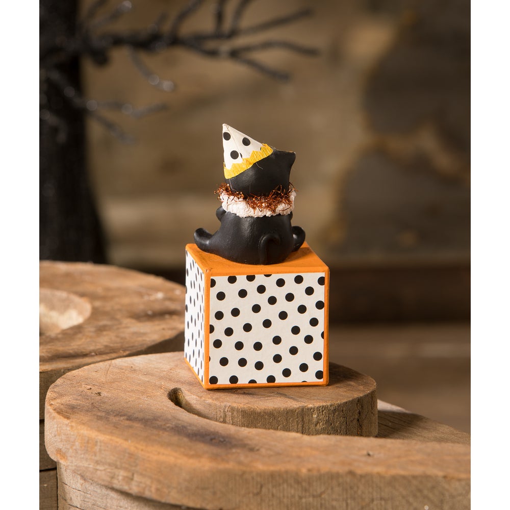 Party Hat Kitty on Block by Bethany Lowe Designs-3