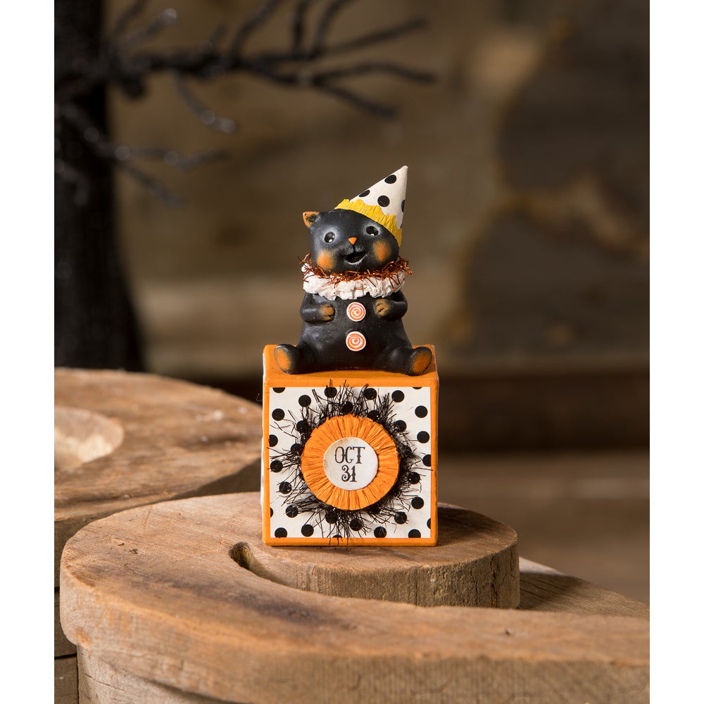 Party Hat Kitty on Block by Bethany Lowe Designs-1