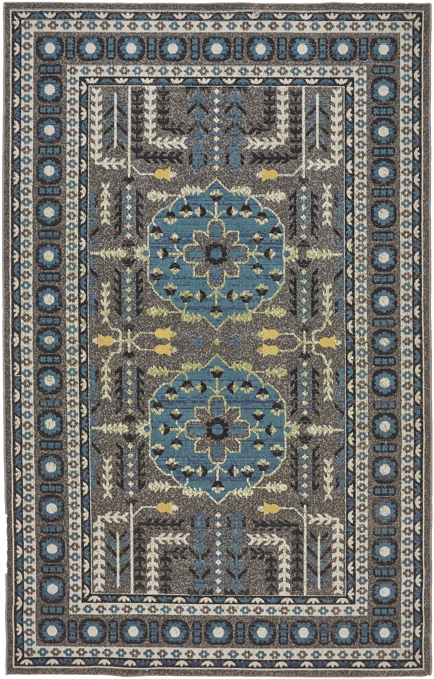 Foster Transitional Medallion - Gray/Blue/Green - Clearance-0