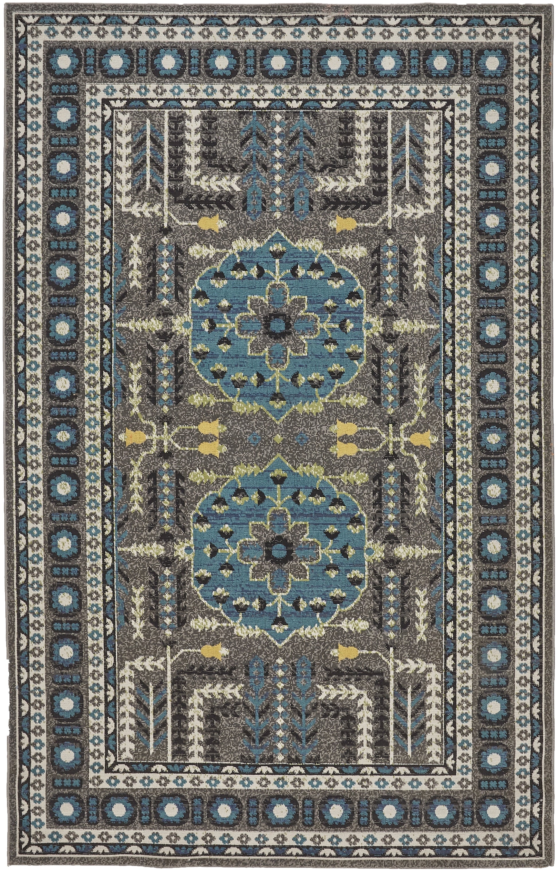 Foster Transitional Medallion - Gray/Blue/Green - Clearance-0