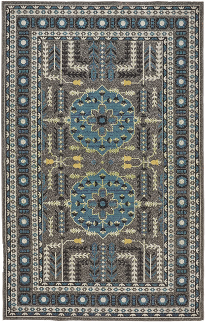 Foster Transitional Medallion - Gray/Blue/Green - Clearance-0