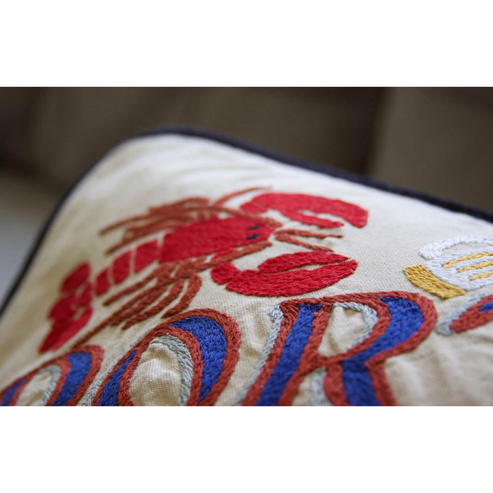 Portland, ME Hand-Embroidered Pillow by CatStudio-3