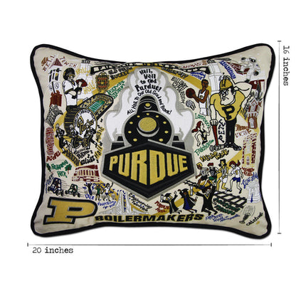 Purdue University Collegiate Hand-Embroidered Pillow-4