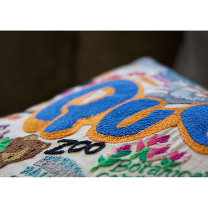 Queens Hand-Embroidered Pillow-3