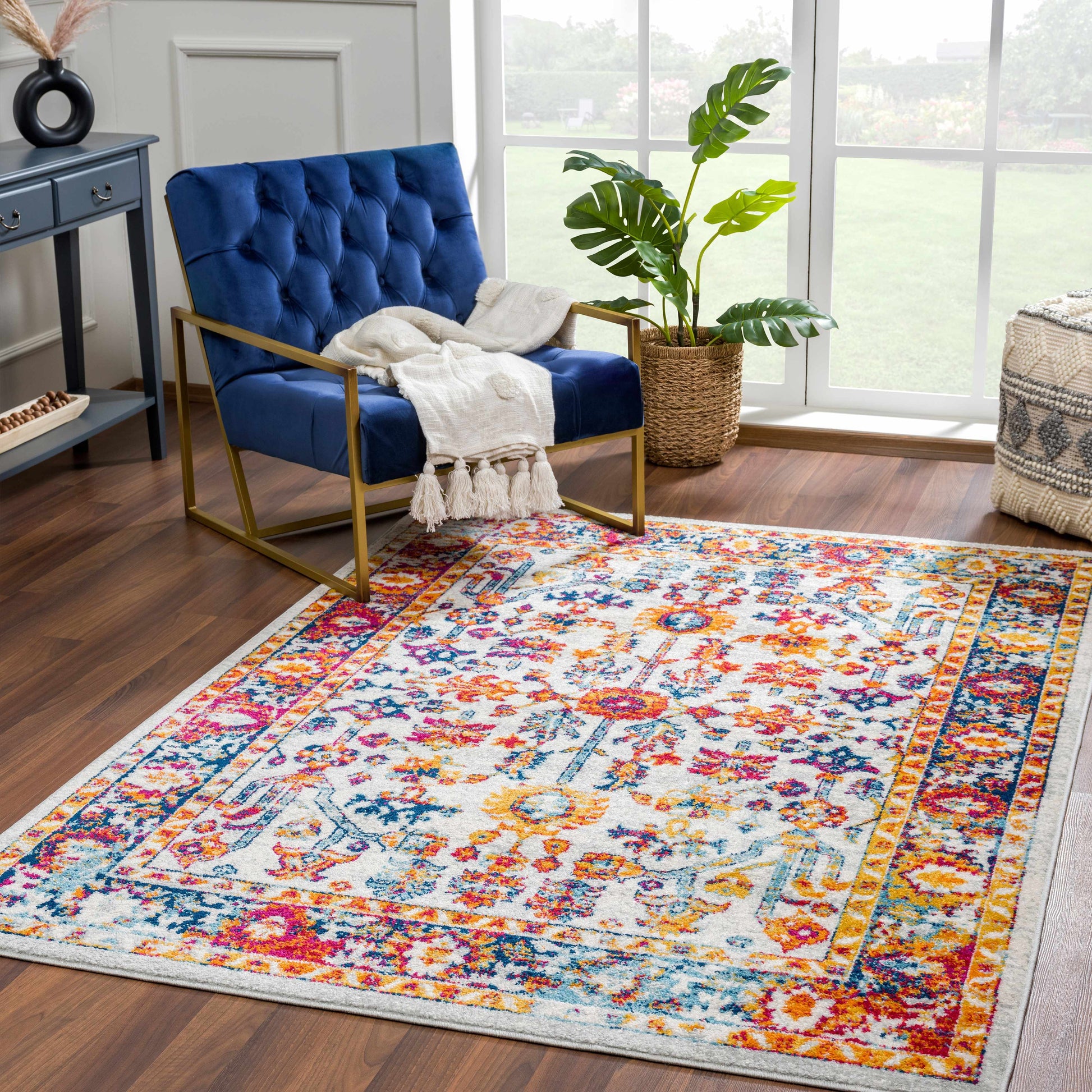 Istanbul Vintage Orange Area Carpet - Clearance-0