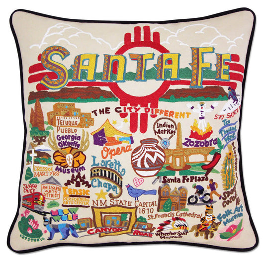 Santa Fe Hand-Embroidered Pillow by CatStudio-0