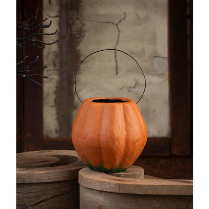 Scary Vintage Pumpkin Bucket Medium by Bethany Lowe Designs-3