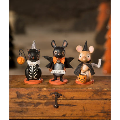 Skeleton Cat with Lantern by Bethany Lowe Designs-3