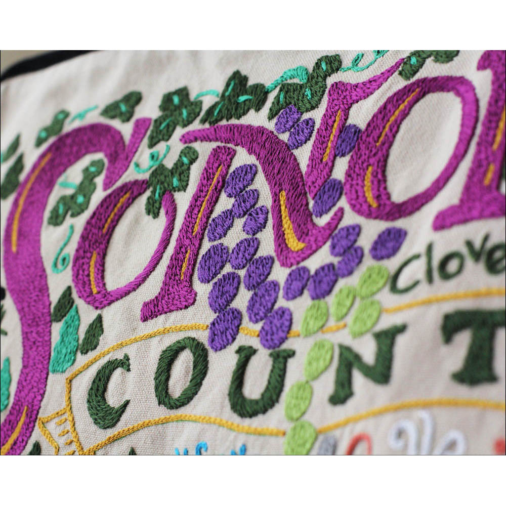 Sonoma County Hand-Embroidered Pillow by CatStudio-2