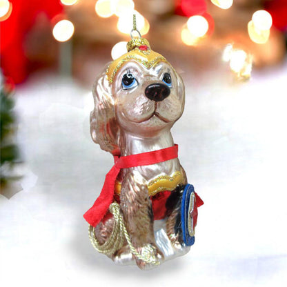 Spaniel in Wonder Dog Costume Ornament by December Diamonds-1