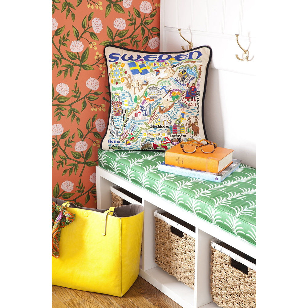 Sweden Hand-Embroidered Pillow-3