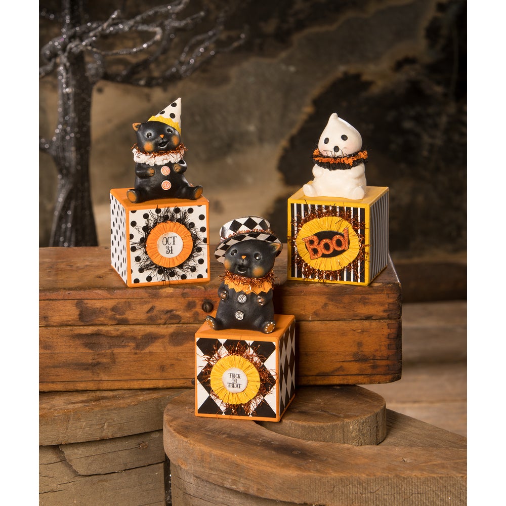 Top Hat Kitty on Block by Bethany Lowe Designs-3