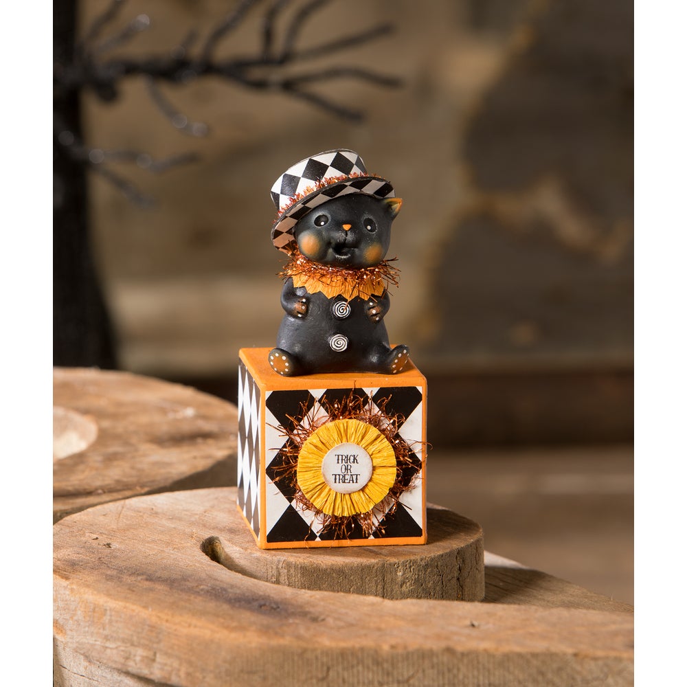 Top Hat Kitty on Block by Bethany Lowe Designs-1