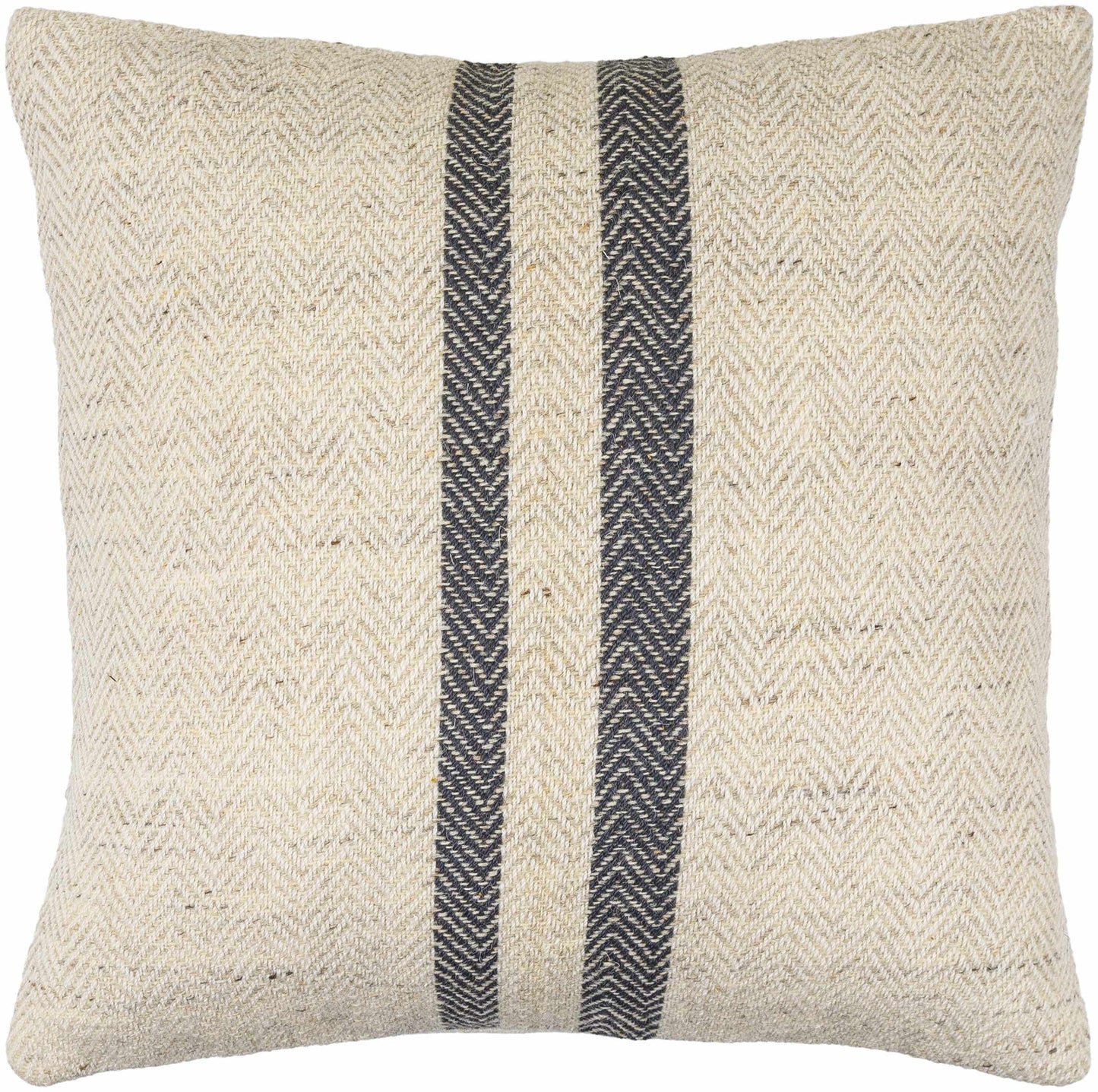 Tibor Herringbone Striped Wool Accent Pillow-0