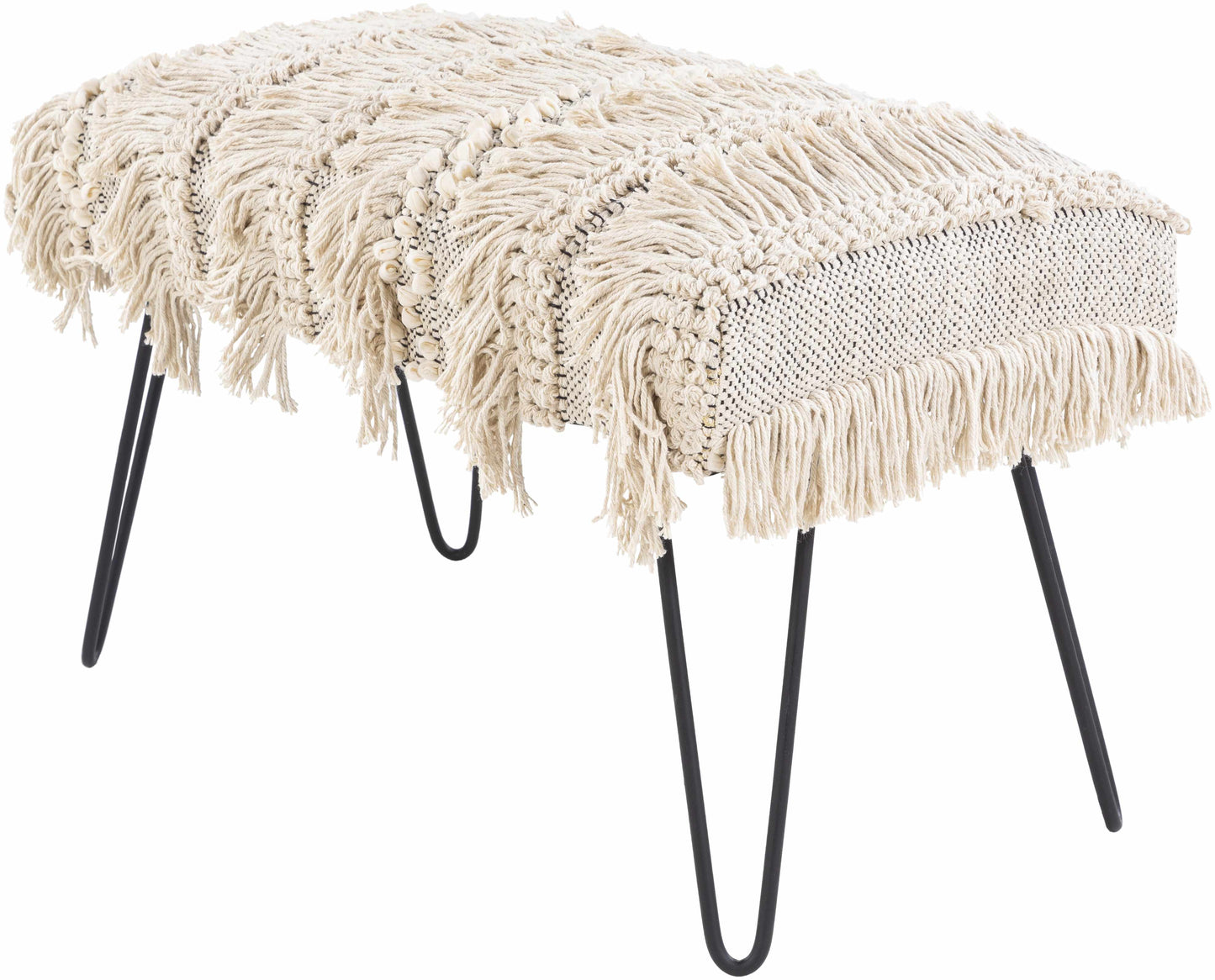 Tugbong Boho Fringe Knit Bench-3