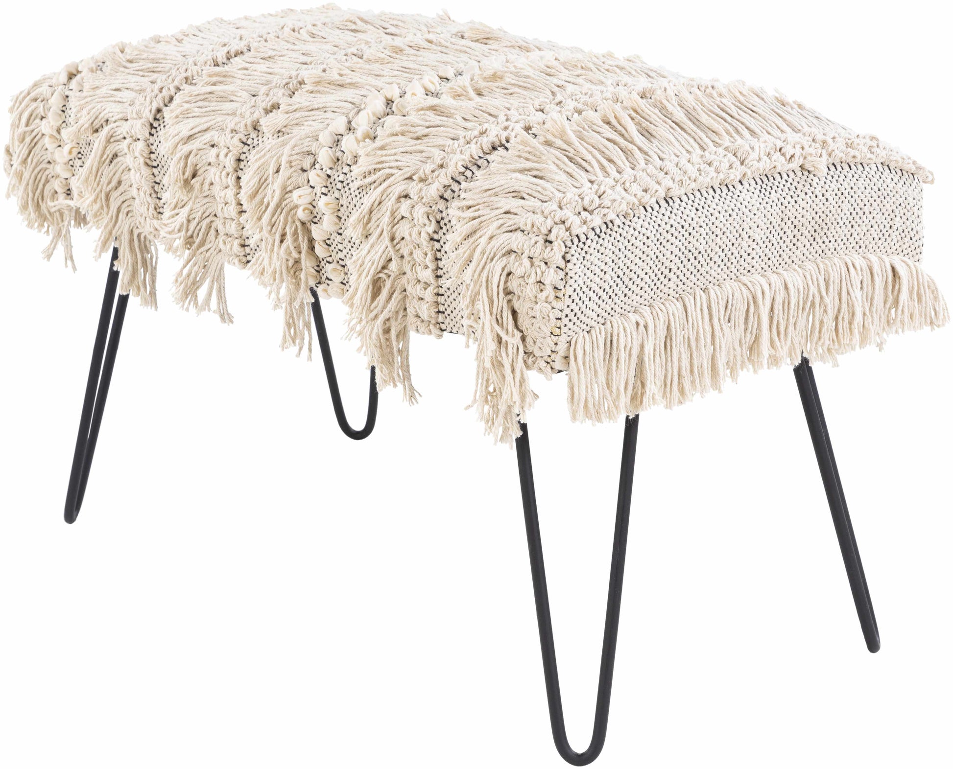Tugbong Boho Fringe Knit Bench-3