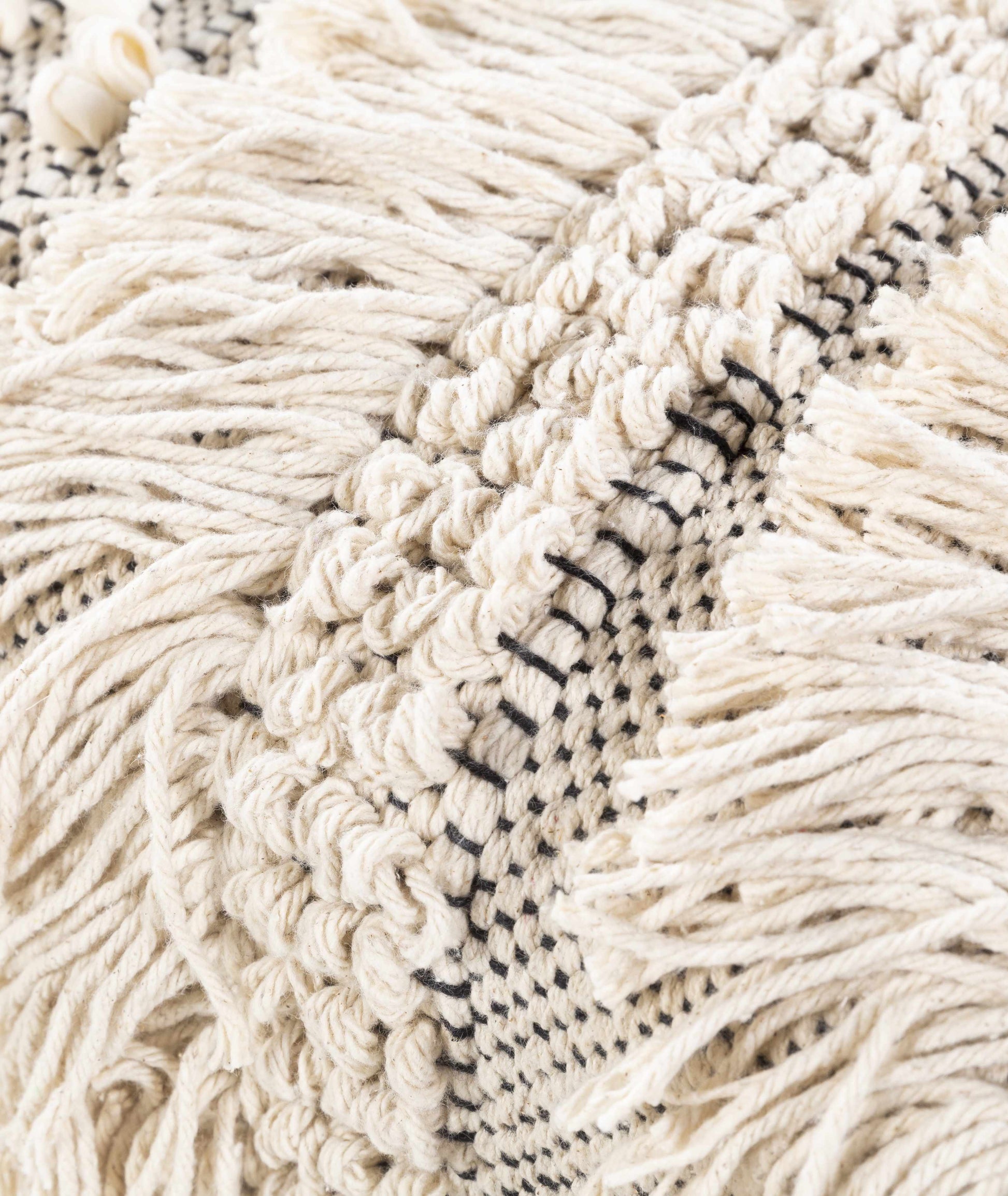Tugbong Boho Fringe Knit Bench-2