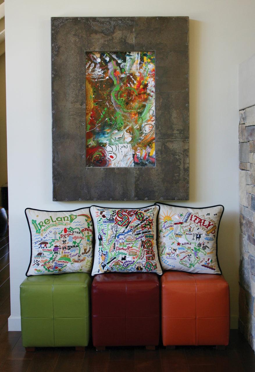 Vancouver, B.C. Hand-Embroidered Pillow-4
