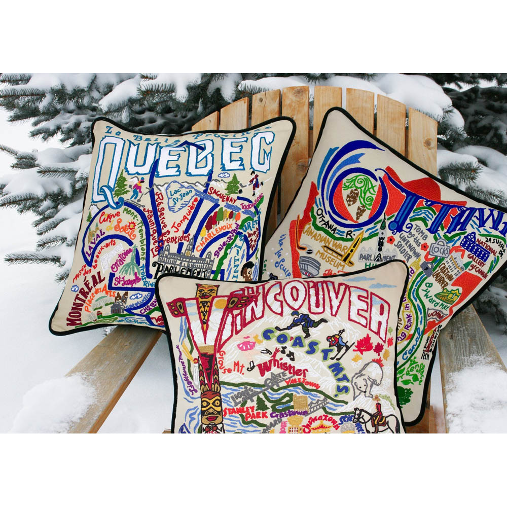 Vancouver Hand-Embroidered Pillow by CatStudio-3