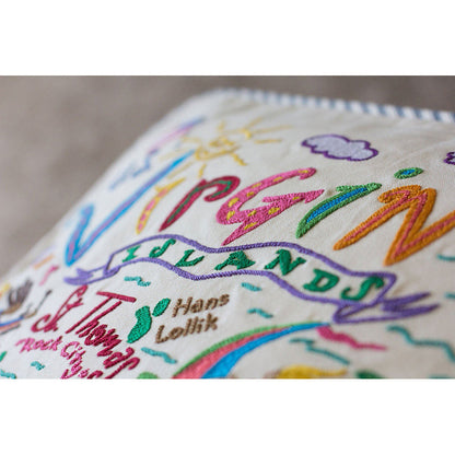Virgin Islands Hand-Embroidered Pillow-2