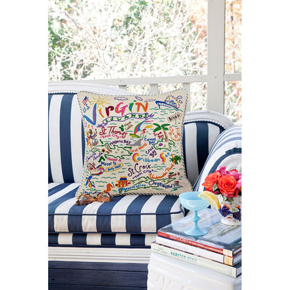Virgin Islands Hand-Embroidered Pillow-3