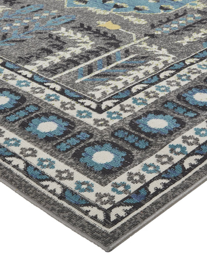 Foster Transitional Medallion - Gray/Blue/Green - Clearance-4