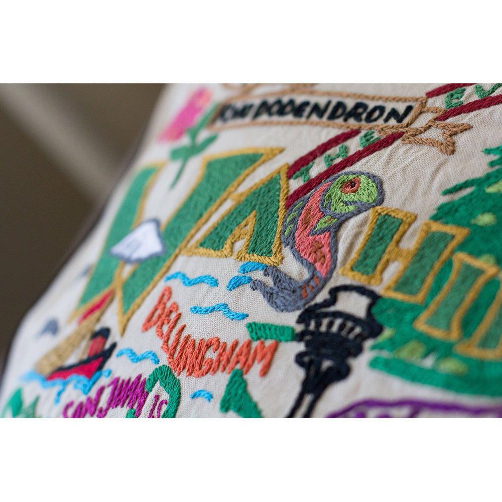 Washington Hand-Embroidered Pillow-2