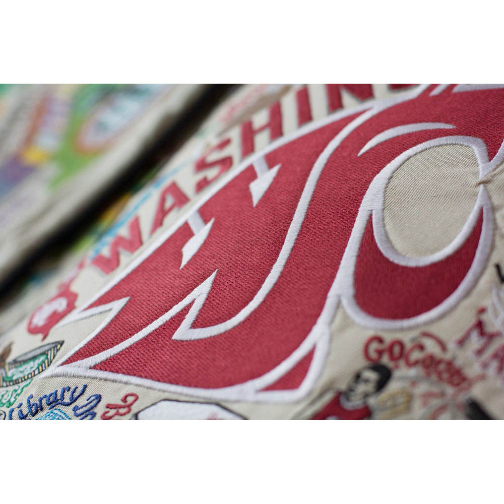 Washington State University Collegiate Embroidered Pillow by CatStudio-2