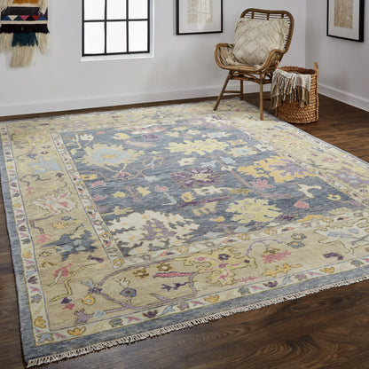 Karina Traditional Persian - Gold/Blue/Purple Area Rug-2