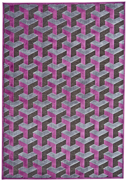 Saphir Rubus Modern Geometric - Purple/Brown/Gray - Clearance-0