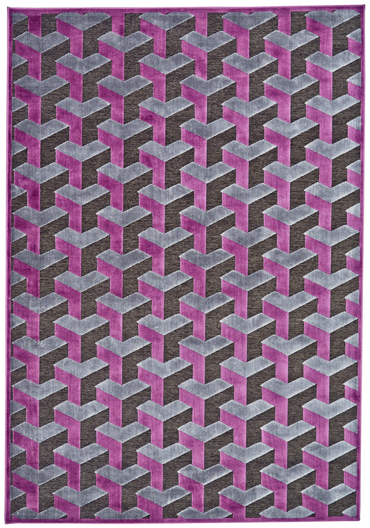 Saphir Rubus Modern Geometric - Purple/Brown/Gray - Clearance-0