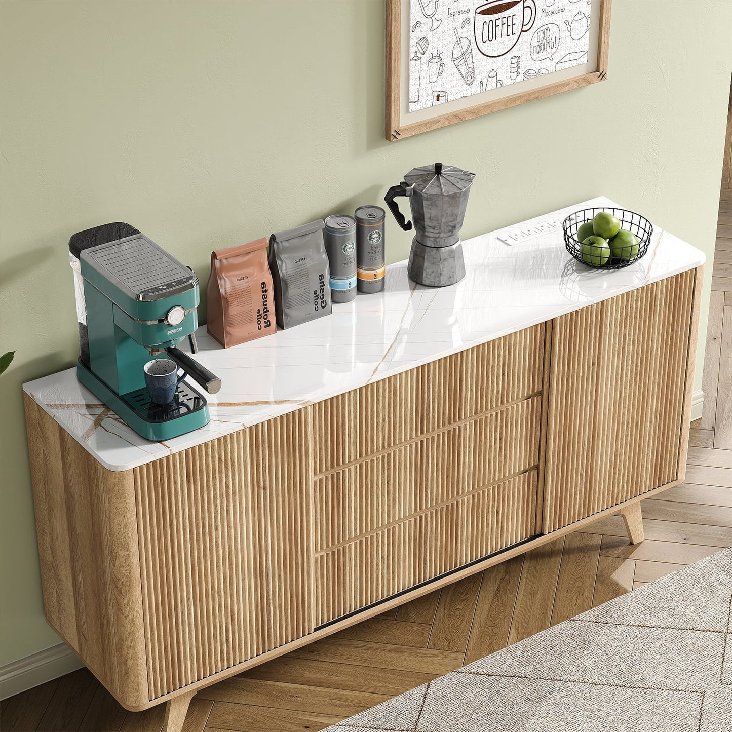 Yanosaku TS001 62" W Fluted Buffet Cabinet-2