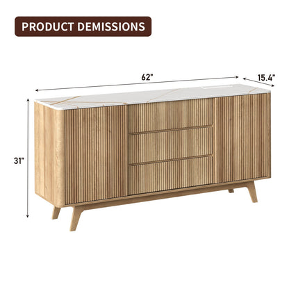 Yanosaku TS001 62" W Fluted Buffet Cabinet-1