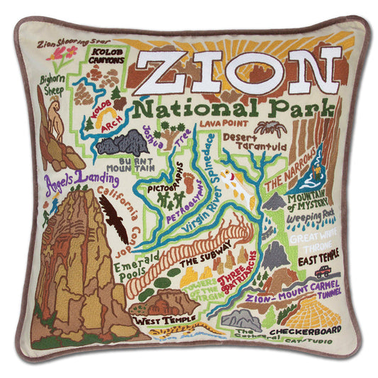 Zion Hand-Embroidered Pillow-0